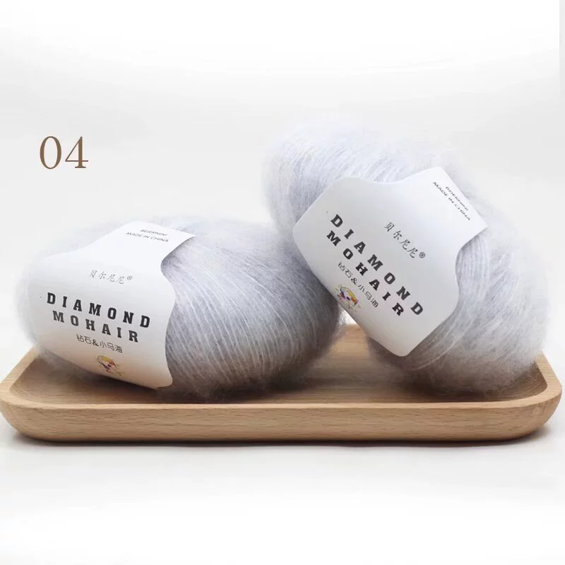Diamond Pony: шарф и клубок пряжи Diamond Mohair, ручная работа, бренд 贝尔尼尼, разнообразные конфигурации