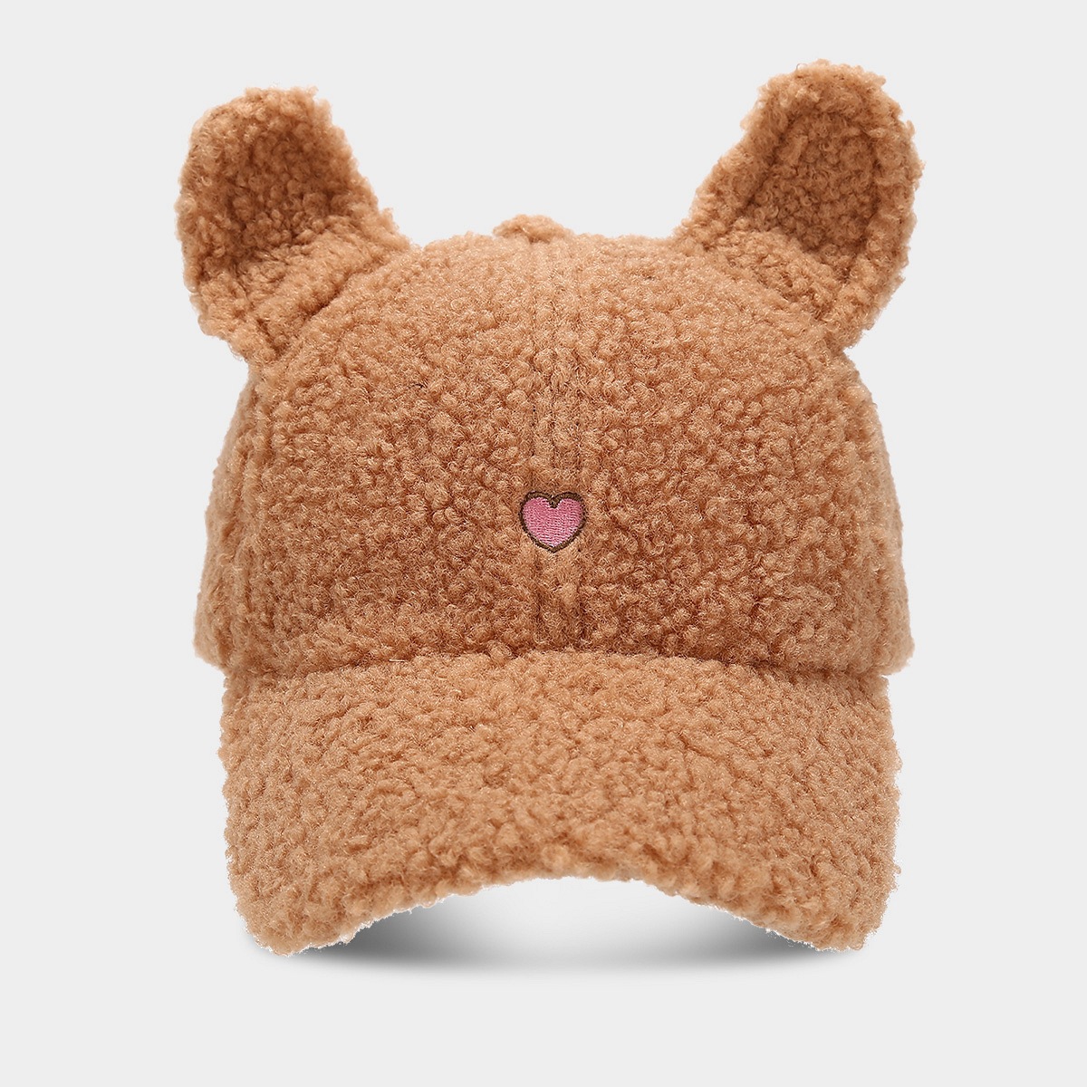Sombreros mujeres otoño invierno lindo conejo orejas sombrero de peluche de béisbol amor bordado amplio sombrero de boca de pato caliente sombrero para padres e hijos