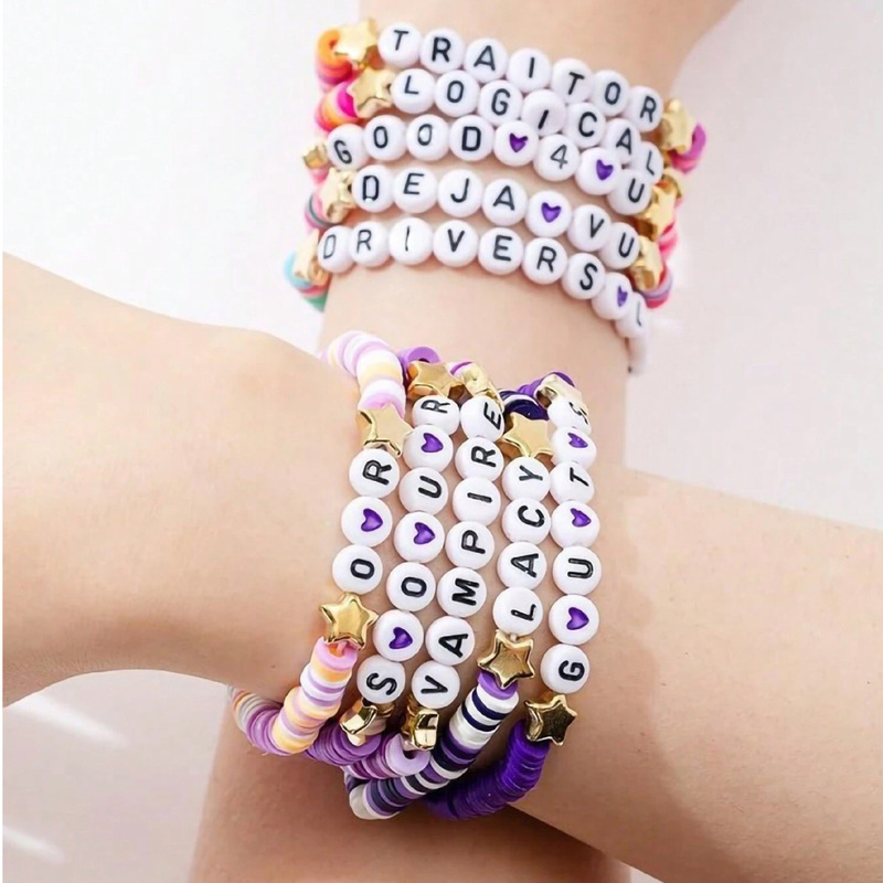 European and American Cross-border Olivia Rodrigo Album Concert Purple Love Bracelet Art Fans Bracelet