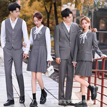 英伦风西装连衣裙套装男女高中大学生校服班服正装幼儿园老师园服