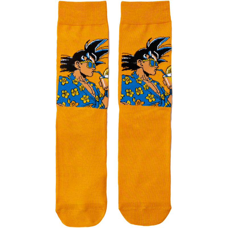 Four Seasons Anime Dragon Ball Calcetines de moda Calcetines para hombres Dragon Ball para hombres Fabricantes de algodón para mujeres Fabricante de Sun Wukong Calcetines de comercio exterior de tubo medio
