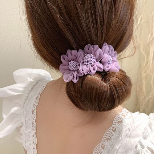 South Korea Dongdaemun Hairpin Flower Lace Concave Shape Hair Accessory Ball Head
