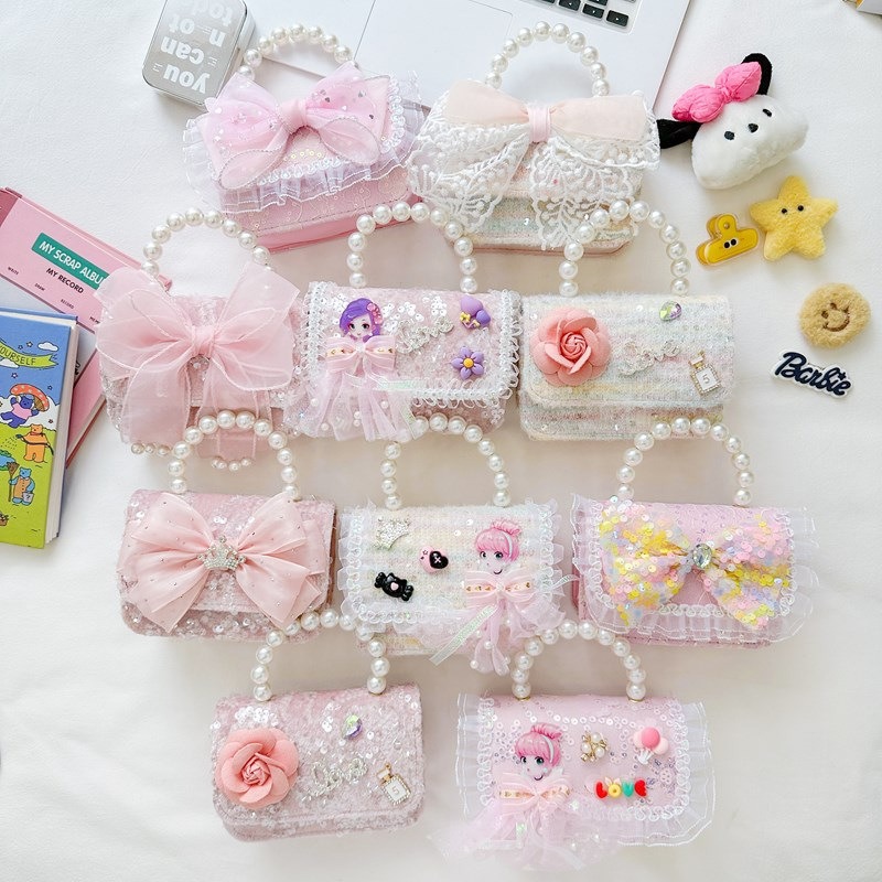 Nuevo bolso de hombro para niños de dibujos animados pequeño arco lindo viento princesa niña bolsa de hombro bolsa de mano