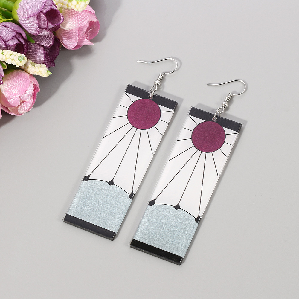 Acrylic Material Cartoon Pattern Women'S Gender Plating Design 1 Pair Fashion Cartoon Plating Arylic Drop Earrings