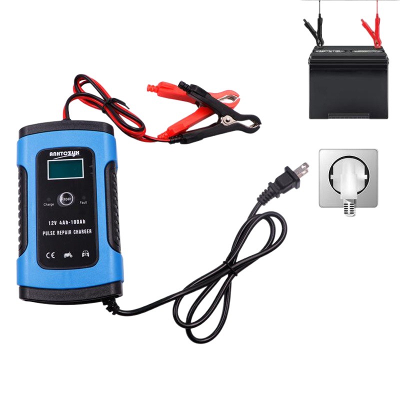 Cargador de batería de coche 12V cargador de la motocicleta cargador de batería de reparación automática inteligente