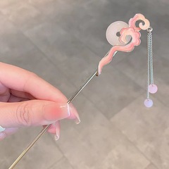 新中式祥雲平安扣流蘇髮簪古風氣質高級感簪子復古漢服步搖頭飾女