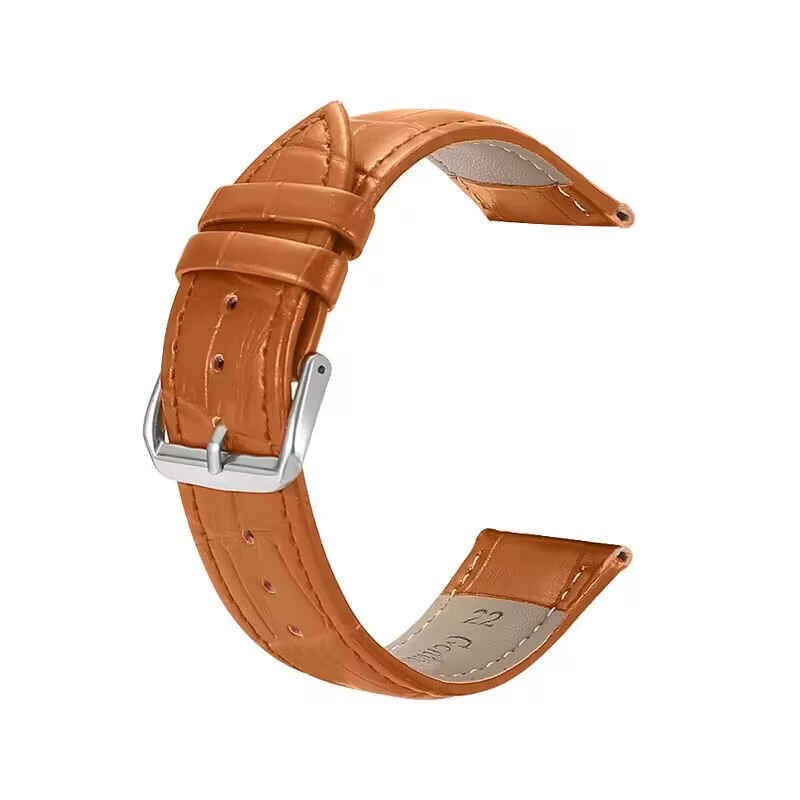 Watch Strap (Huawei Samsung Apple) genuine leather, crocodile & bamboo print, 12–24 mm widths