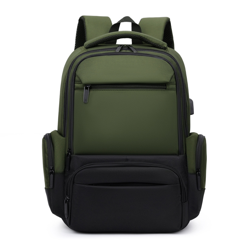 Fashionable and simple commuter business backpack, large-capacity multifunctional laptop bag, high-quality color-blocking backpack for college students
