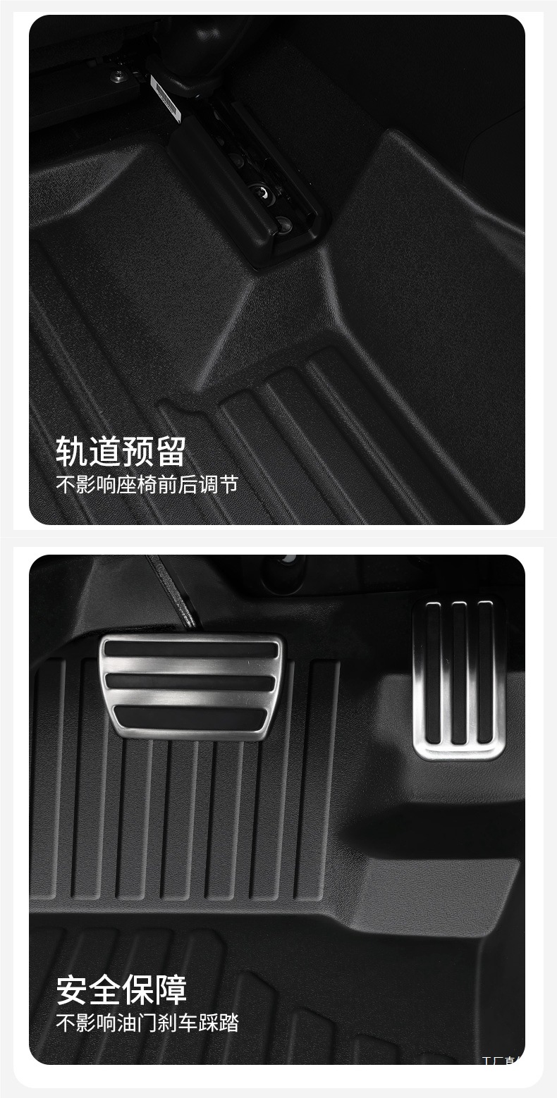 Tpe Car Floor Mats for Specific Models, New and Old Models, One-Piece Molded Interior Full Surround Wire Loop Carpet Peihui