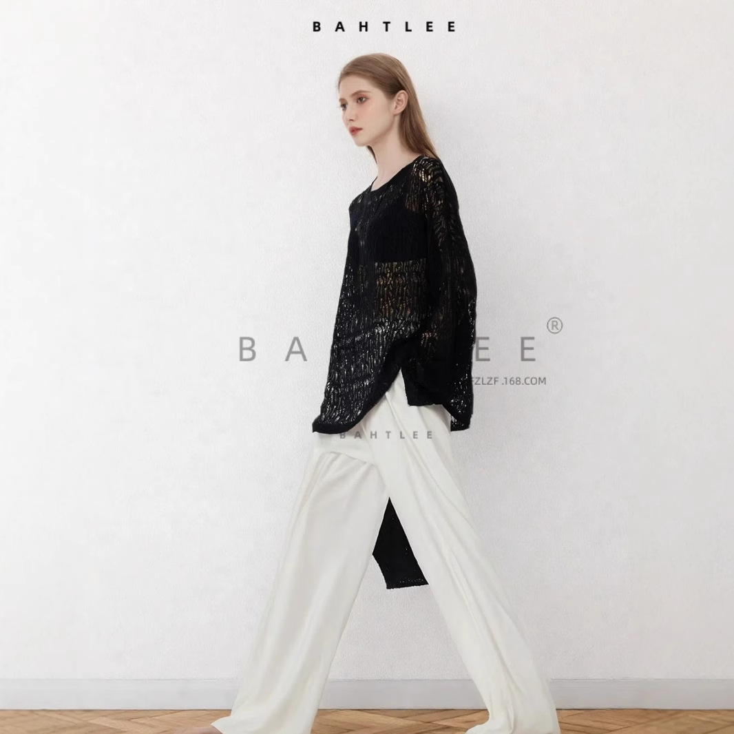 夏季法式镂空钩花透视慵懒感仙气破洞薄款亚麻棉干爽针织长袖防晒