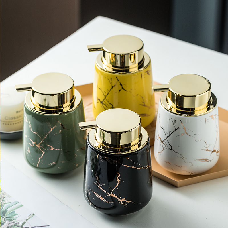 Botella de espuma de cerámica simple mano desinfectante Gel de ducha champú desinfectante loción prensa botella Hotel botella de hogar