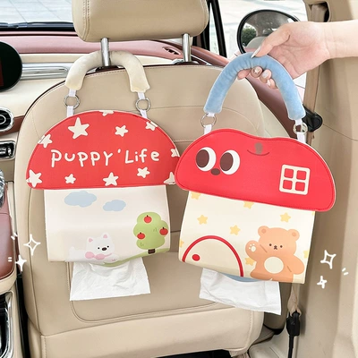 Car tissue box/set, Large-Capacity Car Tissue Box, Cute