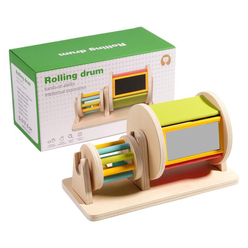 Tambor textil de madera, juguetes de concentración sensorial cognitivo de color infantil, coordinación mano-ojo, ayudas didácticas tempranas Montessori