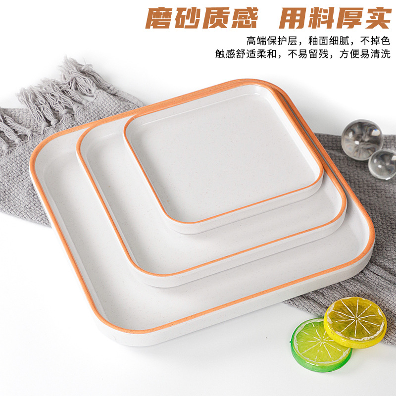 密胺餐具簡約長方形盤子火鍋菜盤仿瓷塑料炒菜盤創意涼菜餐盤商用