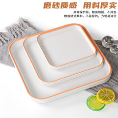 密胺餐具簡約長方形盤子火鍋菜盤仿瓷塑料炒菜盤創意涼菜餐盤商用