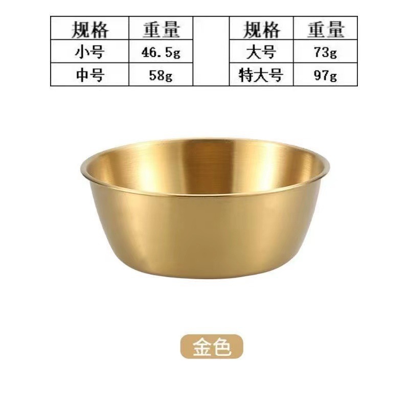 韓国式304ステンレスの米酒の碗の金色の料理の皿の西のレストランは材料の碗をつけて手の調味料の碗を持ちます。|undefined