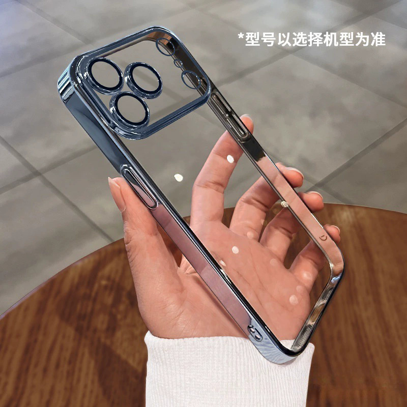película de lente galvanizada TPU estuche suave para iPhone17PROMAX estuche de teléfono transparente Apple 16 / 15 estuche a prueba de caídas