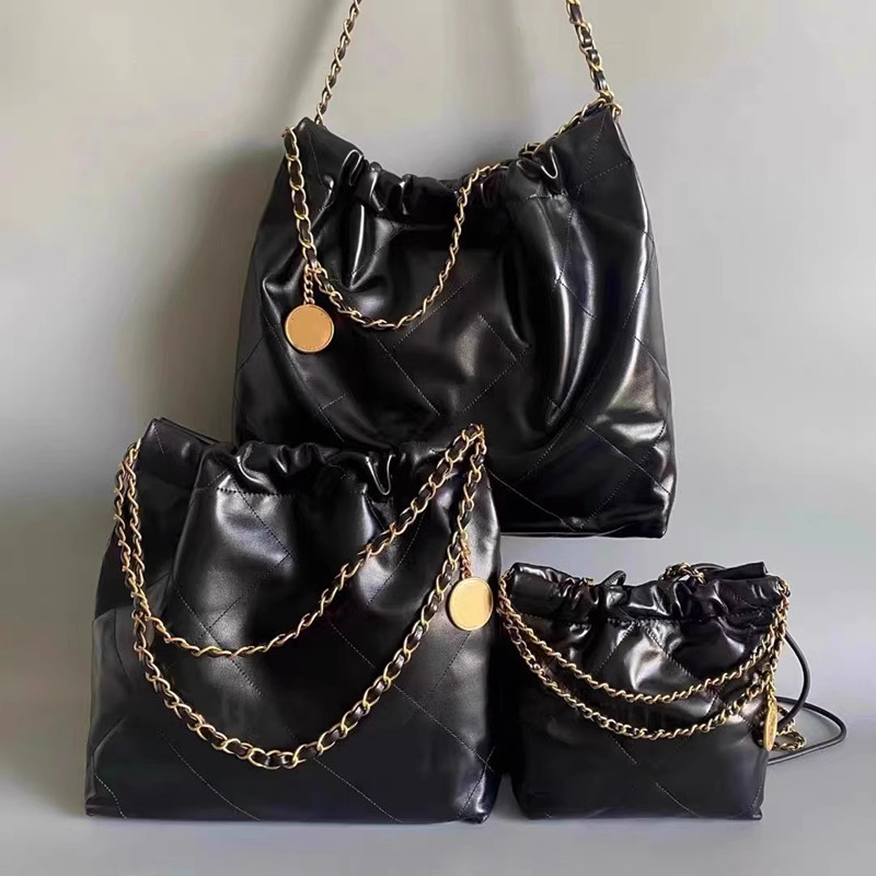 High Version Cowhide Small Fragrance 22Bag Women's Quilted Single Shoulder Chain Coin Bag Garbage Bag Mother Bag Hobo Bag High Version Cowhide Small Fragrance 22Bag Women's Quilted Single Shoulder Chain Coin Bag Garbage Bag Mother Bag Hobo Bag
