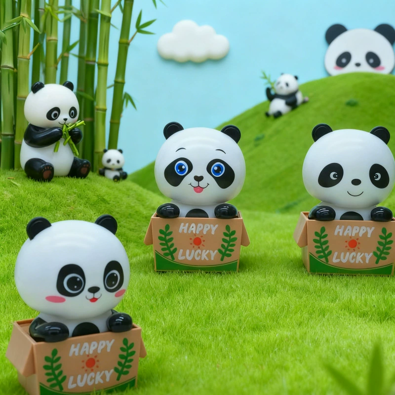 Новая трансграничная панда Солнечная Автоматическая кукла-качели автомобиль качая головой украшение креативное украшение автомобиля