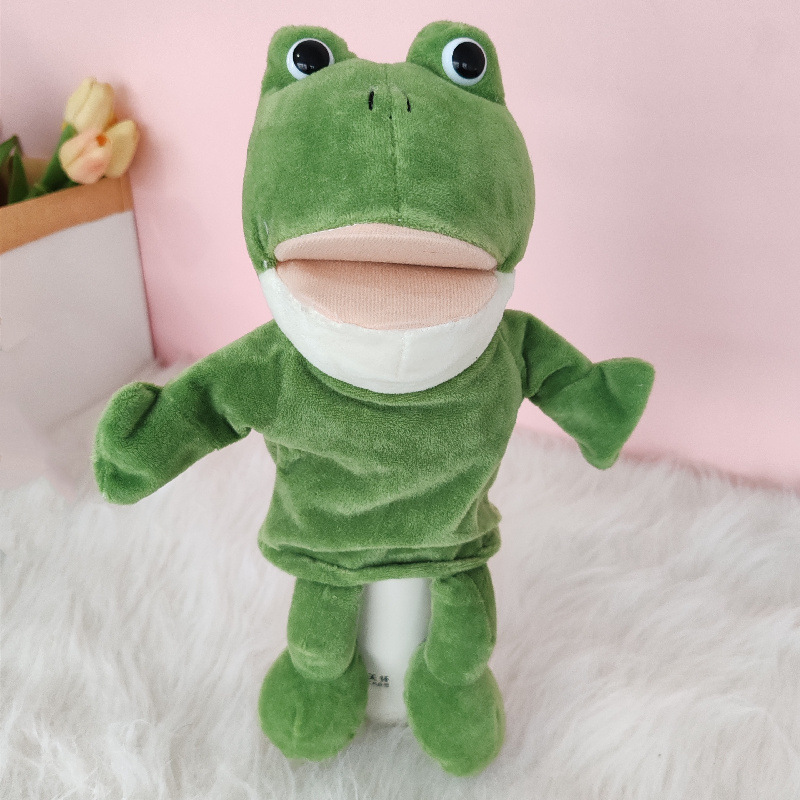 Muñecas de dibujos animados boca abierta muñecas de jardín de infantes muñecas interacción padre-hijo guantes abdominales educación temprana infantil