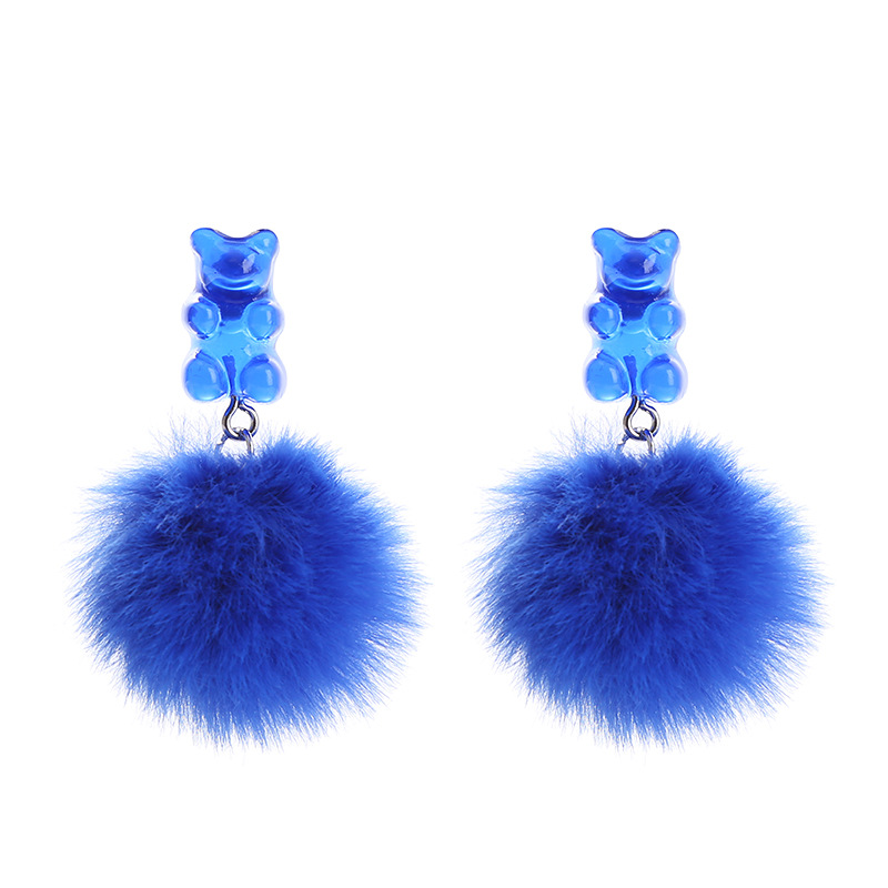 18g Weight Earrings Classification 1 Pair Quantity Daily Occasion Resin Material Bear Pattern Women'S Gender Epoxy Design Fashion Style Fashion Bear Resin Epoxy Women's Earrings 1 Pair 10