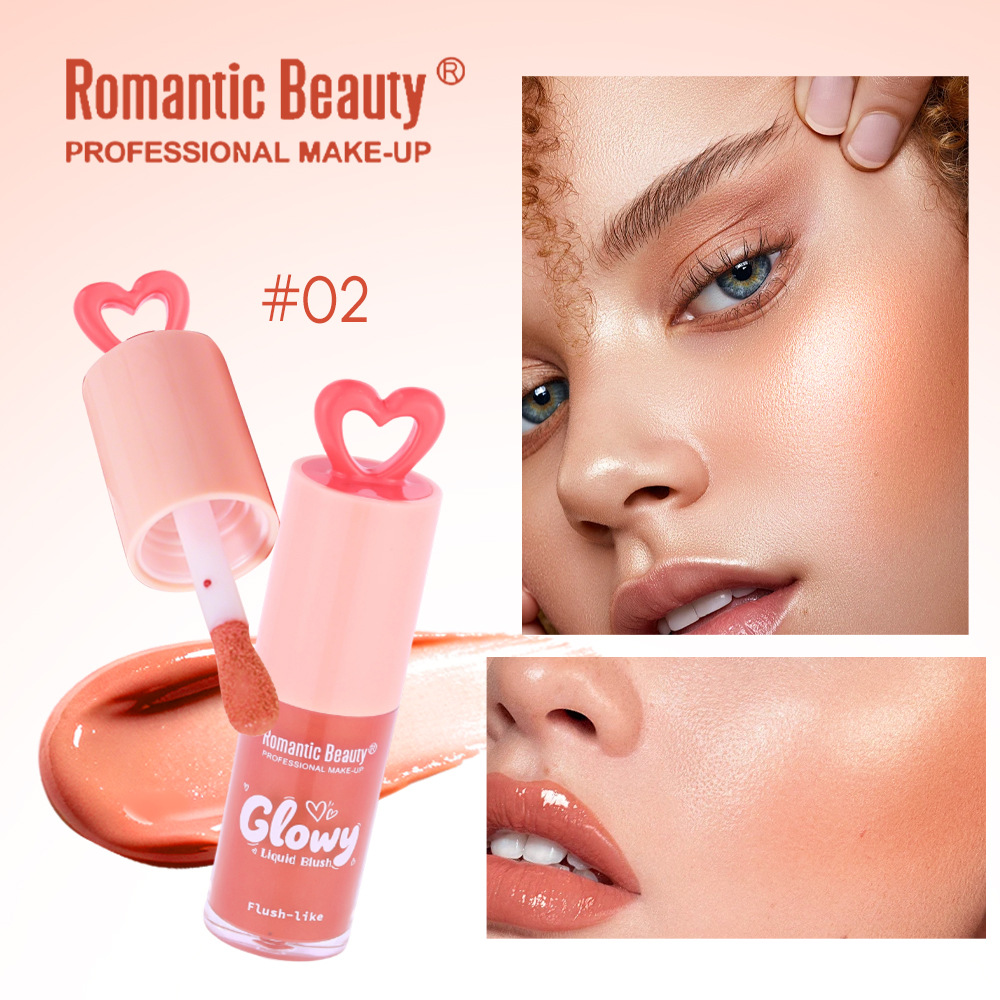 Cross-border Love Liquid Blush Natural Color Durable Carmine Brown No es fácil de quitar el maquillaje, mejora de la apariencia, blush rosa suave