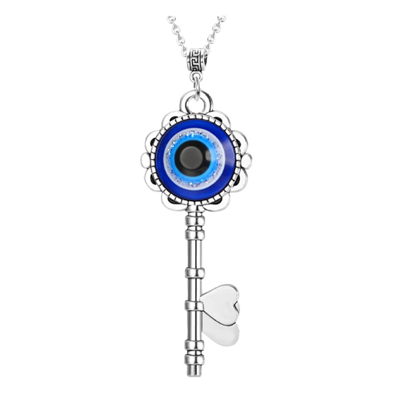 Cross-border Turkish necklace suit Devil's Eye Glass blue eye pendant Time Gem jewelry element jewelry