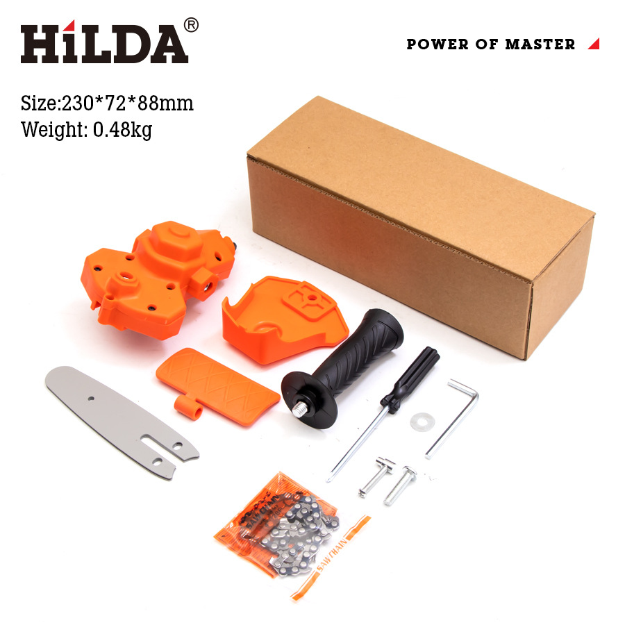 HILDA sierra de cadena eléctrica simple taladro eléctrico para carpintería Sierra poda de jardinería sierra de cadena portátil