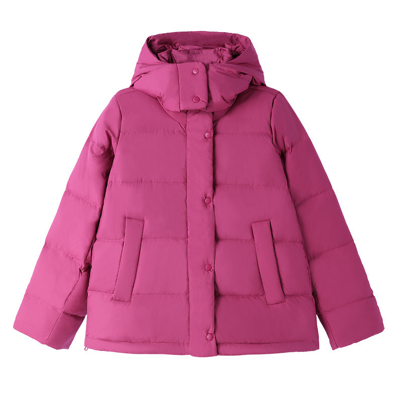 Down Jacket with Fleece Lining, Thickened, Solid Color Outerwear, 2026 New Model, One-Piece Dropshipping, Cross-Border Goose down Jacket for Women