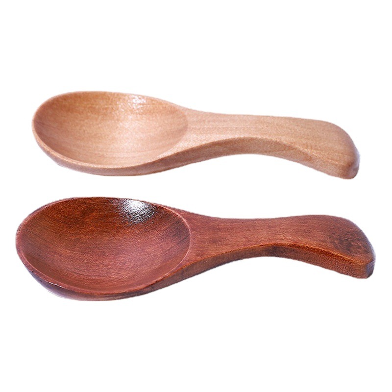 Fabricante de cuchara de madera de loto, helado, té, postre, cuchara de madera maciza, Mini cuchara pequeña para bebé, venta al por mayor