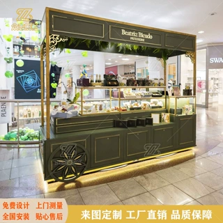 商场面包甜品冰淇淋手推车爆米花鸡蛋仔零食糖果售货花车木质烤漆
