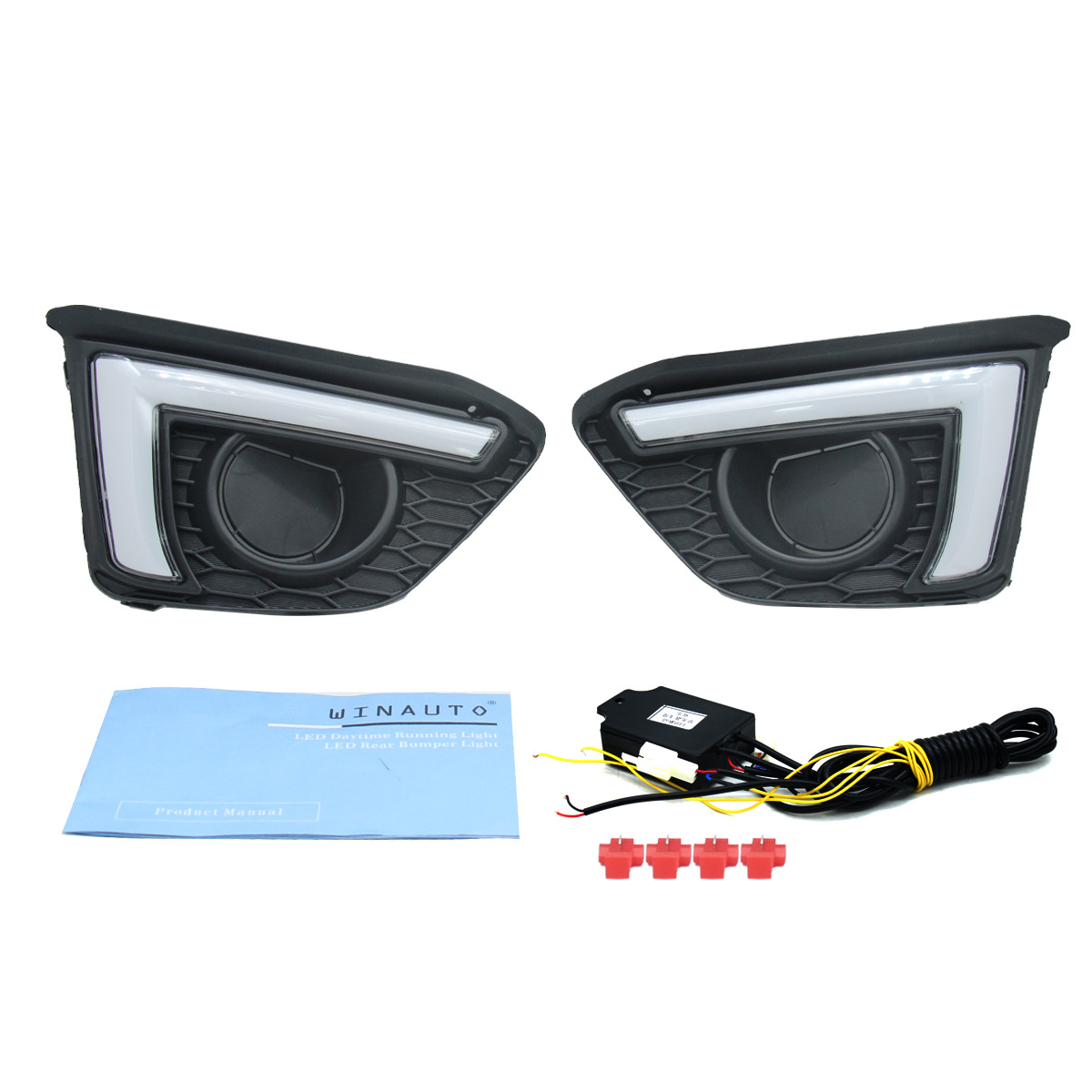 适用于14-15年飞度或Jazz 带黄光转向灯双色日间行车灯改装雾灯