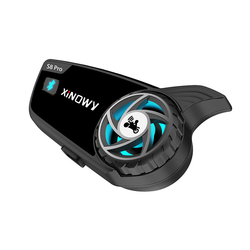 Xinowy Helmet Bluetooth Headset for 8 People with Simultaneous Intercom, Motorcycle Helmet Intercom Bluetooth Headset, Waterproof, Cross-Border