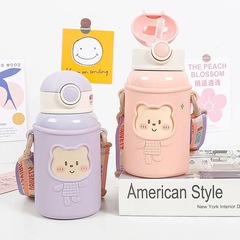 Small Tea Diary 316 Stainless Steel Children's Insulated Cup Baby Portable Cute Water Cup Student High-Quality Straw Cup
