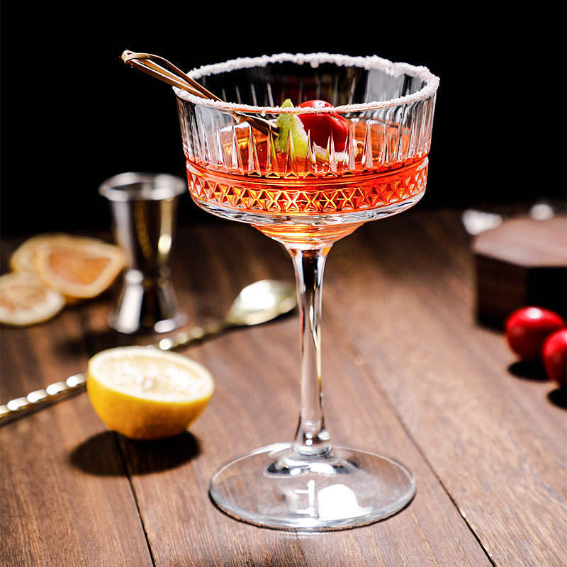 Alicia Highfoot Cocktail Taza cortesina con flores cortesina Classic Martini Taza de champán de boca ancha