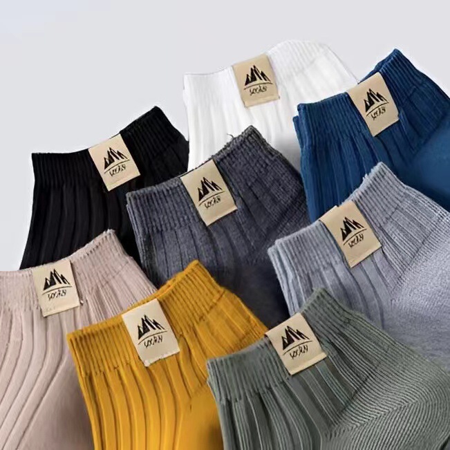 Socks Men's Summer Short Cotton Socks Solid Color Sweat Absorbing Men's Boat Socks Student Cloth Label Short Tube Sports Socks Summer Thin