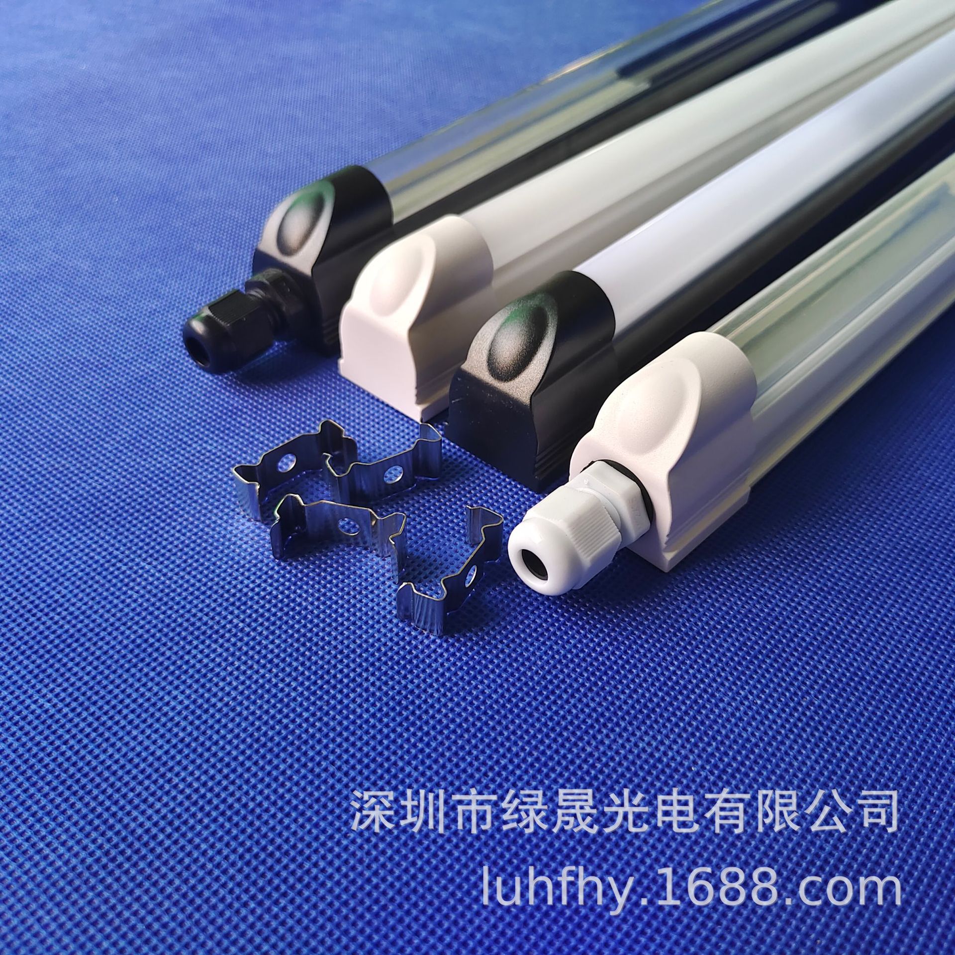 T5一体化防水透明乳白外壳T5黑色灯管一体植物灯套件T5灯管套件