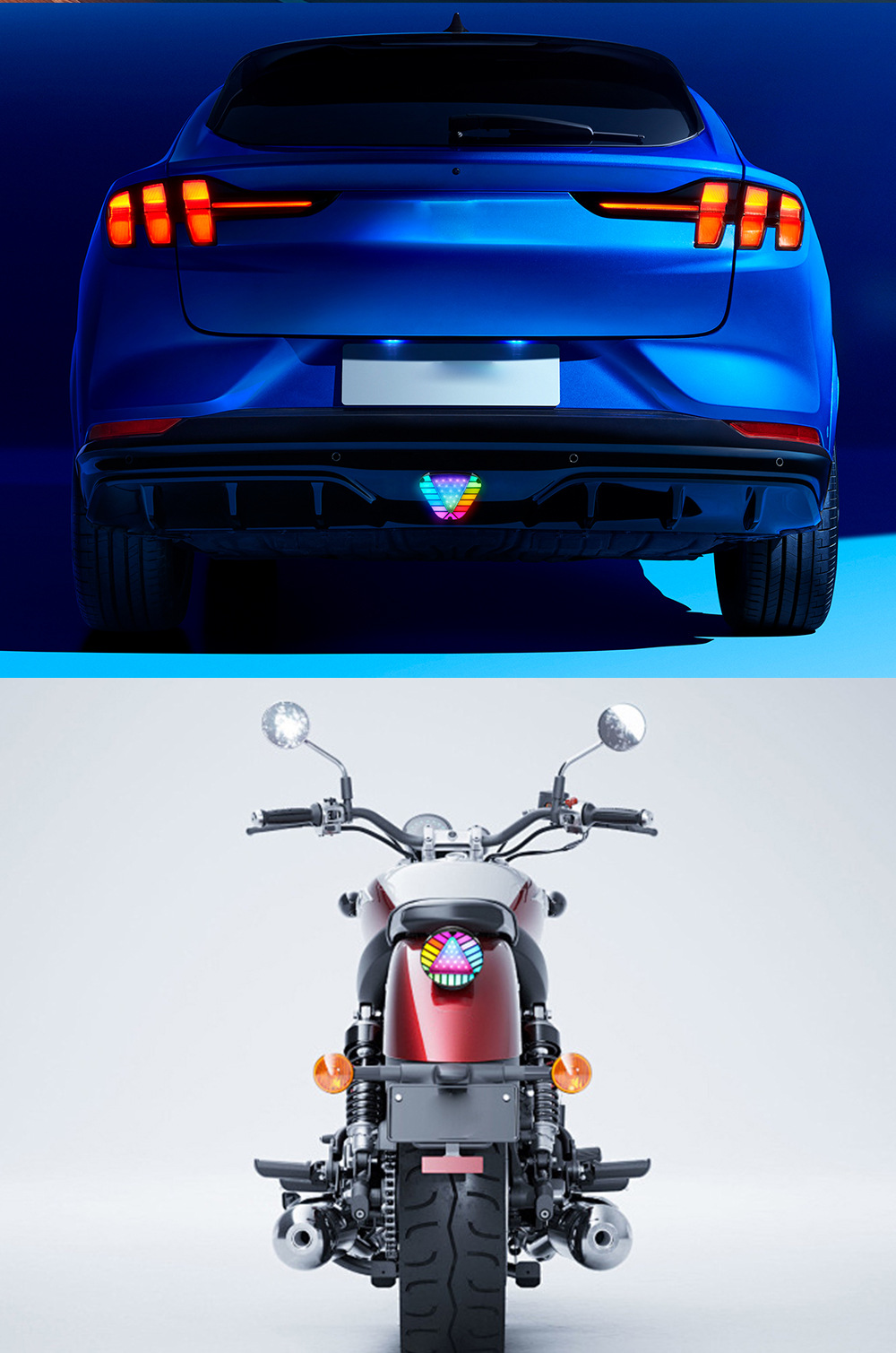 Car and Truck Led Colorful Pilot Lights Warning Lights High-Brightness Rear Bumper Cruise Lights Anti-Rear Collision Brake Flashing Tail Lights