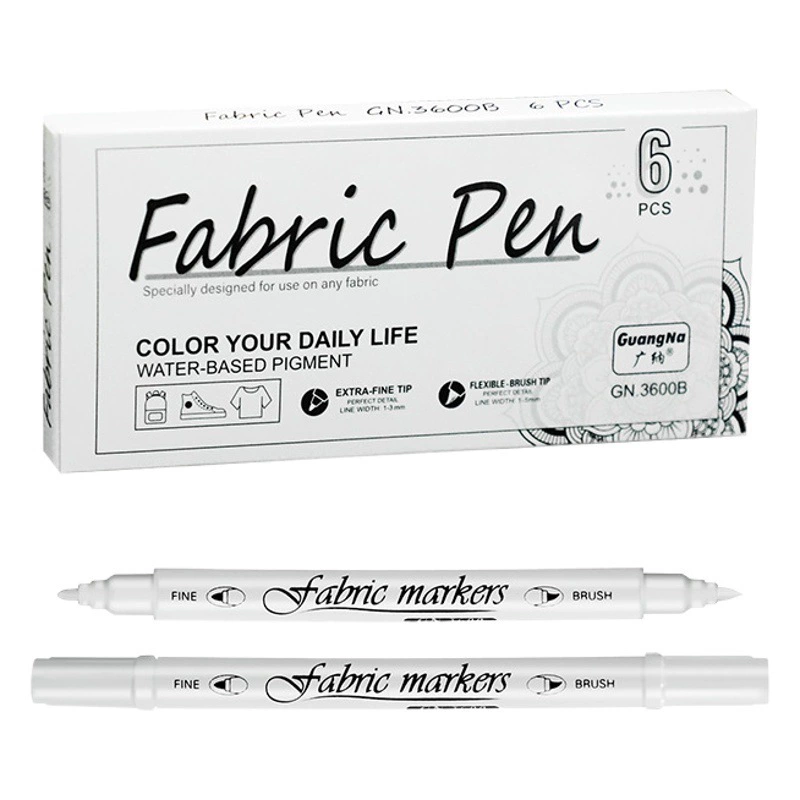 Маркер для ткани Guangna с двумя наконечниками, белый и черный, для корректировки одежды, маркер для граффити, водостойкий, не выцветает, с мягким наконечником.