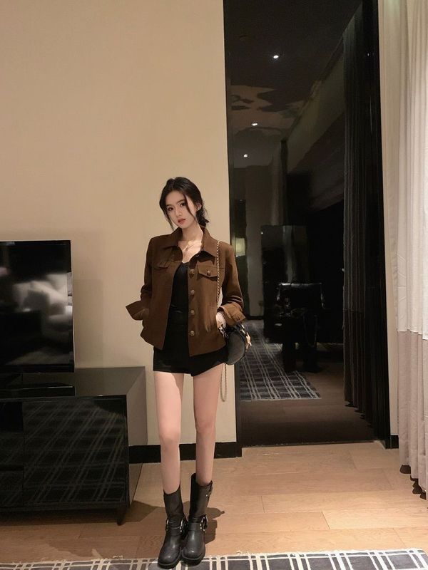 美式高街翻领短外套女2025秋季新款设计感小众常规百搭夹克上衣服|undefined