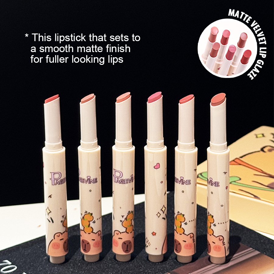 Barra de labios Kapibala transfronteriza 6 PÁGINA Nuevo juego de maquillaje Lápiz labial impermeable de larga duración europeo y americano