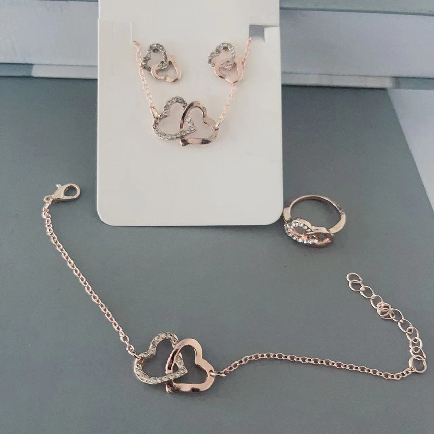 2023 nuevo reloj accesorios joyería europea y americana simple todo partido doble amor collar pulsera pendientes pulsera joyería