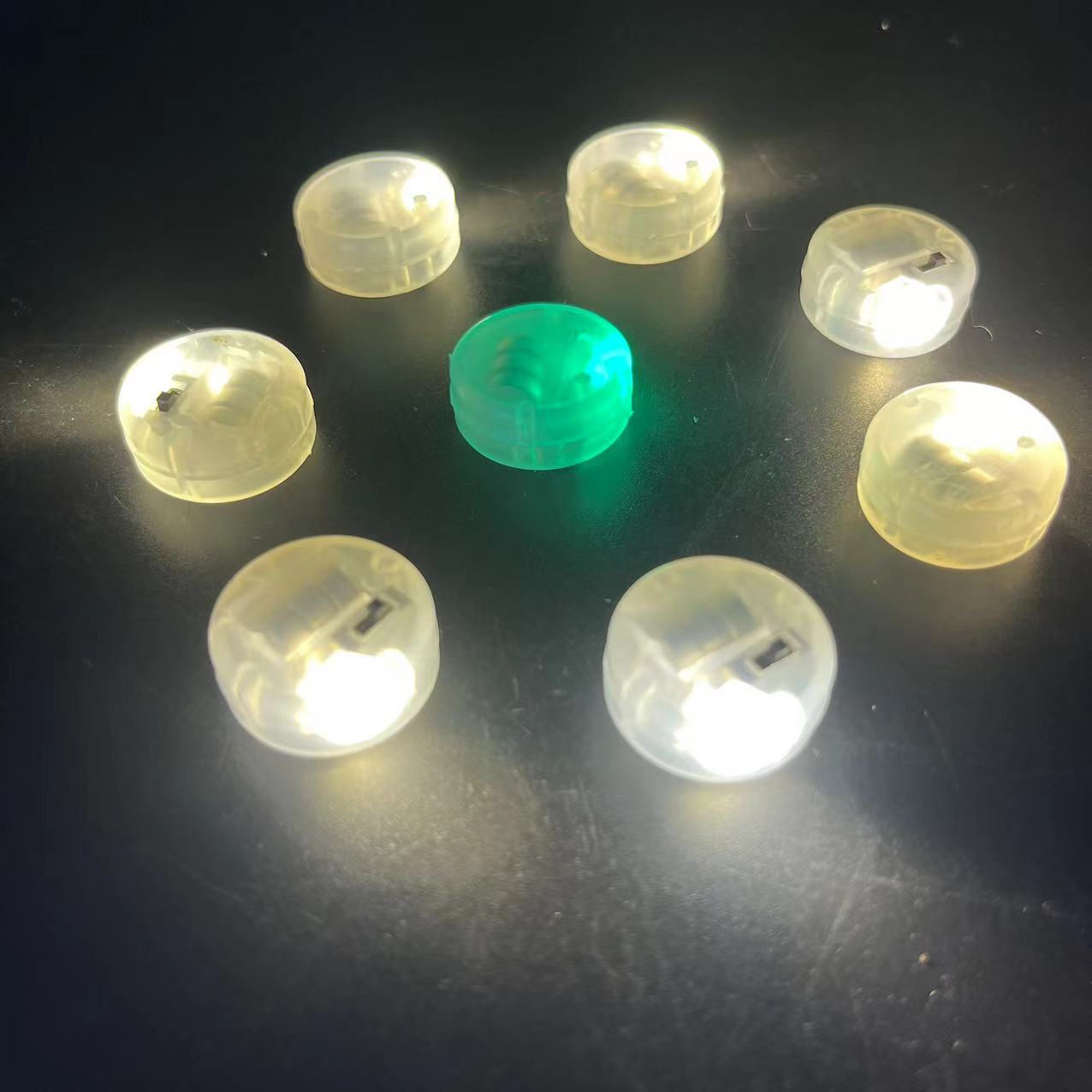 (2개) 핑거 팁 자이로 코어 보드 플래시 LED 전자 심지 수제 DIY 다채로운 전자 작은 램프 빛나는 원형 액세서리 램프