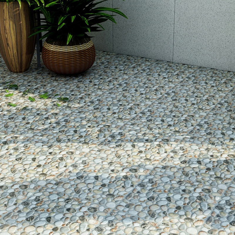 Antique-style brick tiles, pebble tiles 400*400, garden tiles for outdoor balconies, outdoor floor tiles, small tiles