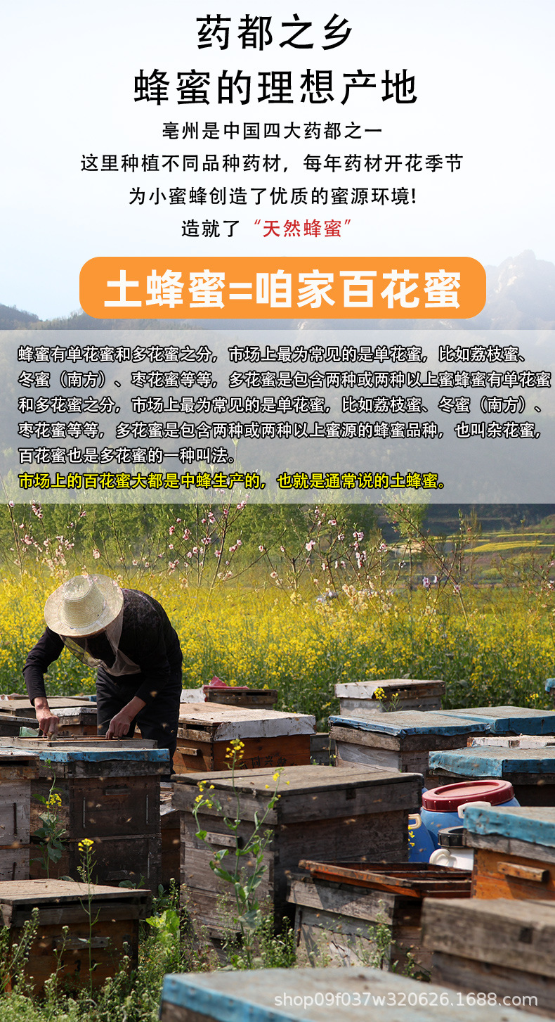 Baihua Honey Wildflower Honey 500g Bottle Raw Multi-Floral Honey from Farm Apiaries key features