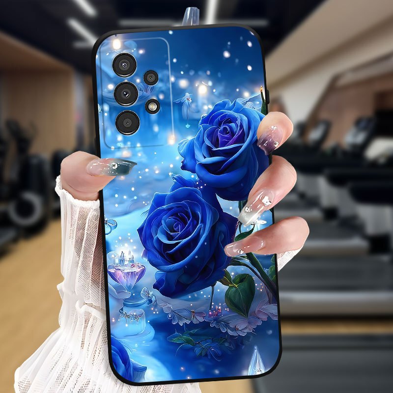 Suitable for A07 Samsung S26Ultra Mobile Phone Case A16 Blue Rose A72 Flower A90 Protective Cover S24 Soft A17 Suitable for A07 Samsung S26Ultra Mobile Phone Case A16 Blue Rose A72 Flower A90 Protective Cover S24 Soft A17