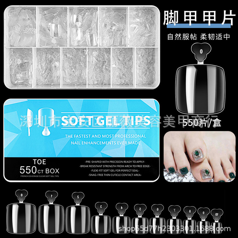 Ultra thin transparent fake nails for manicure for nails for toes