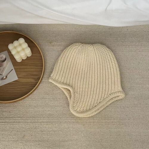 Cozy Knit Cable Knit Cap with Cute Little Flying Man Design, Matching Style from Dongdaemun, South Korea