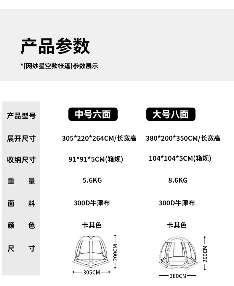 Cross-Border Outdoor Camping Tent, Patio Canopy, Mosquito-Proof Pavilion, Curtain, Sunshade, Large Space Mesh Net Tent Factory