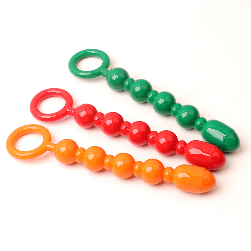 Lotus Flower Anal Beads, TPE Training Toy, Colorful Orange, Boxed — detail image 2